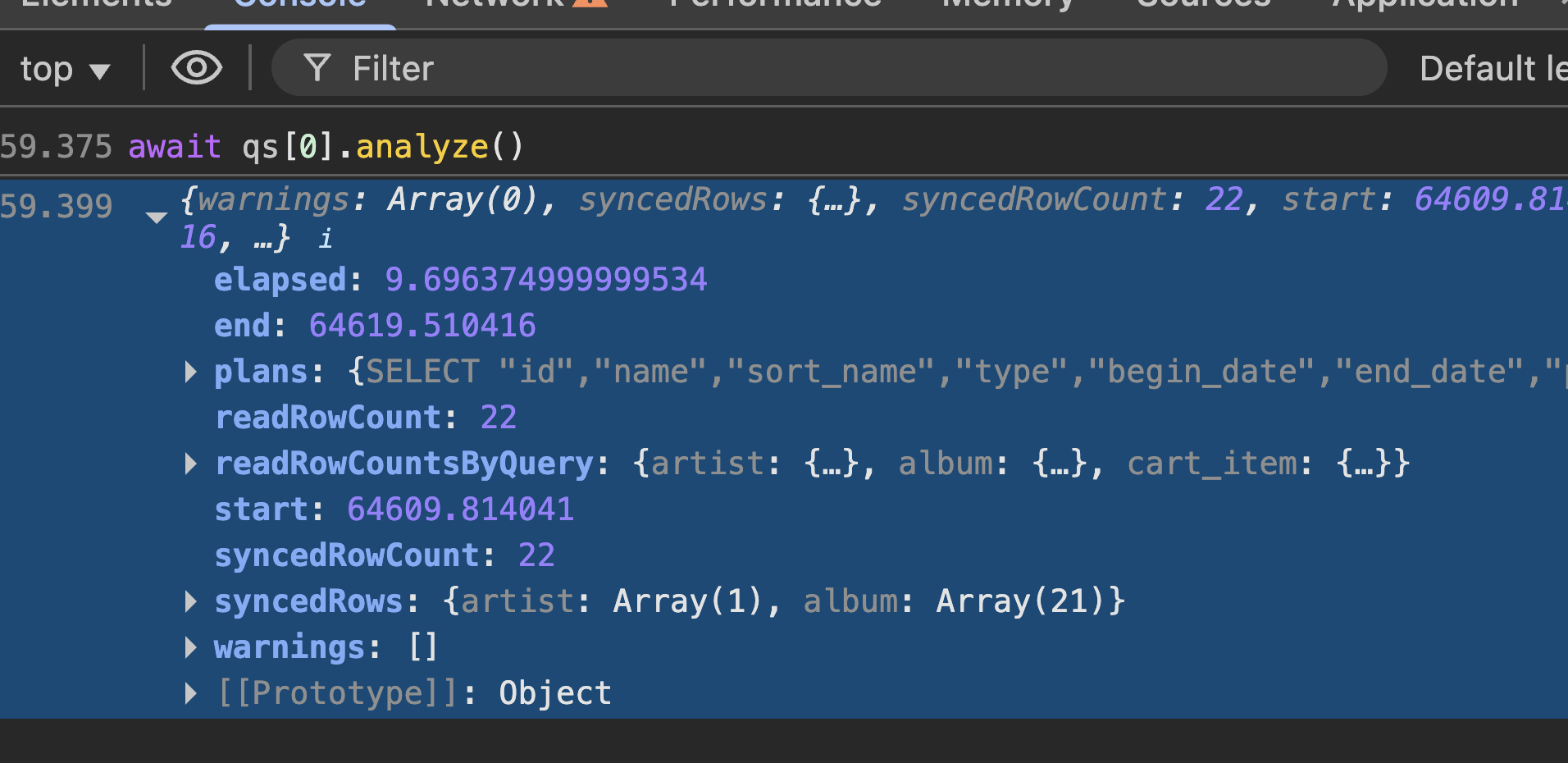Analyzing a query